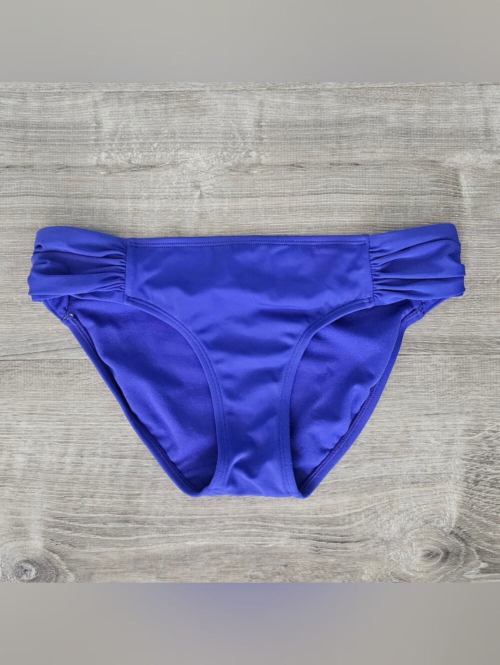 Athleta Bikini Swim Bottom Sapphire Blue Jewel Toned Ruched Resortwear Chic XS